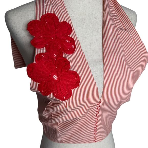 Silvia Tcherassi Eos Embroidered Cotton Cropped Top - Sz Small - Picture 6 of 11